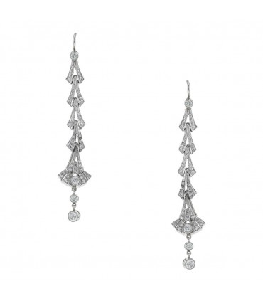 Boucles d’oreilles or, platine et diamants