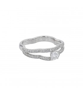 Chanel Profil de Camélia diamonds and gold ring