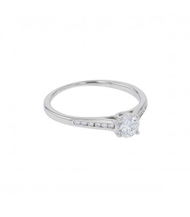 Diamonds and gold ring - GIA Certificate 0,41 ct D SI1