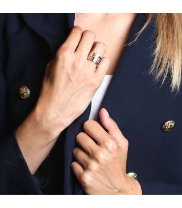 Cartier Lanière diamonds, pink sapphires and gold ring