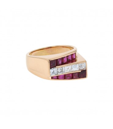 Oscar Heyman diamonds, rubies and gold ring