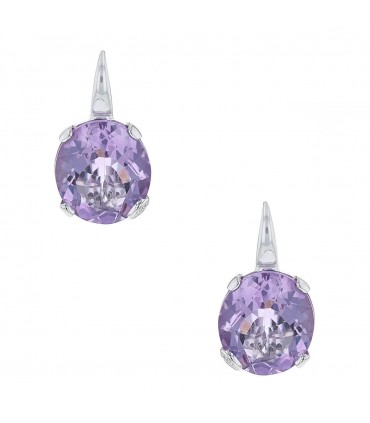 Diamonds, amethysts and gold earrings