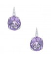 Boucles d’oreilles or, diamants et améthystes
