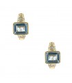 Diamonds, aquamarine and gold earrings