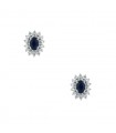 Boucles d’oreilles or, diamants et saphirs