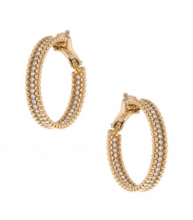 Van Cleef & Arpels Perlée diamonds and gold earrings