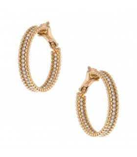 Van Cleef & Arpels Perlée diamonds and gold earrings