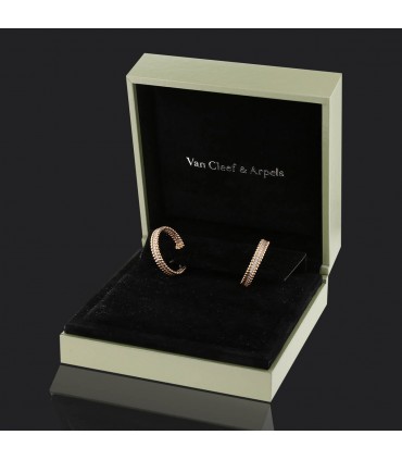 Van Cleef & Arpels Perlée diamonds and gold earrings