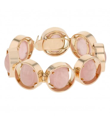 Pink quartz and gold bracelet