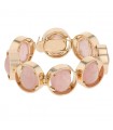 Pink quartz and gold bracelet