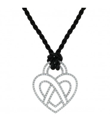 Poiray Coeur Entrelacé diamonds and gold pendant