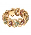 Bracelet or, diamants, rubis et émeraudes