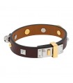 Hermès Mini Dog Mix stainless steel and leather bracelet