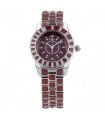 Dior Christal diamonds, red crystal and stainless steel watch