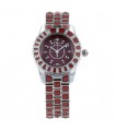 Dior Christal diamonds, red crystal and stainless steel watch