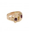 Diamonds, rubies and gold ring