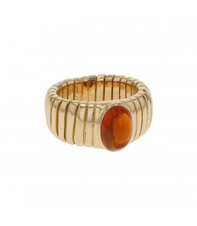 Bulgari Tubogas citrine and gold ring