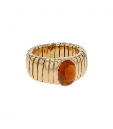 Bulgari Tubogas citrine and gold ring