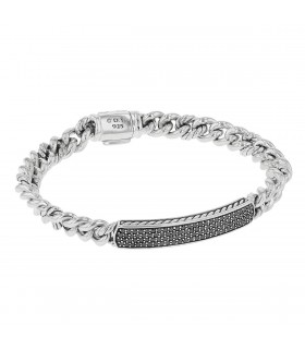 David Yurman black diamonds and silver bracelet