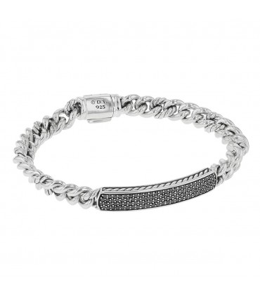 David Yurman black diamonds and silver bracelet
