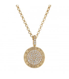 Bulgari Bulgari Bulgari diamonds and gold pendant