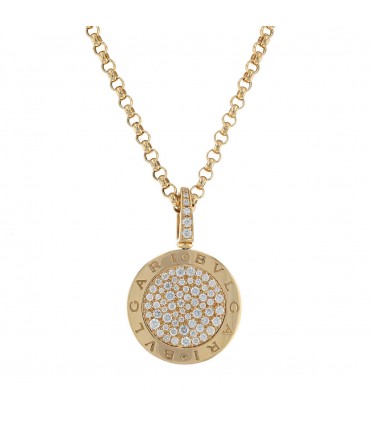 Bulgari Bulgari Bulgari diamonds and gold pendant