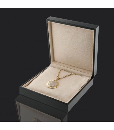 Bulgari Bulgari Bulgari diamonds and gold pendant