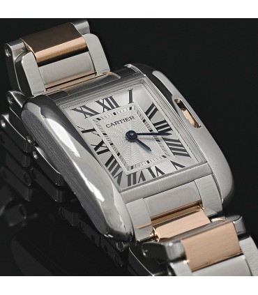 Cartier Tank Anglaise stainless steel and gold watch