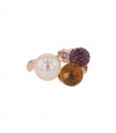 Chanel Mademoiselle citrine, amethyst, cultured pearl, colored sapphirs and gold ring