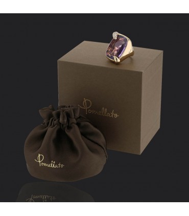 Pomellato Ritratto diamonds, amethyst and gold ring