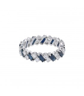 Diamonds, sapphires and platinum ring