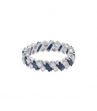 Diamonds, sapphires and platinum ring