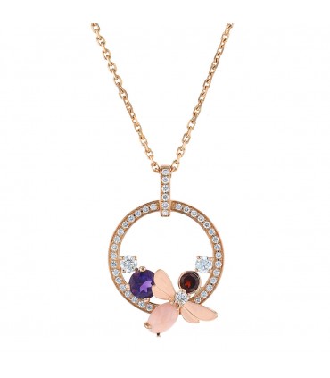 Chaumet Attrape-Moi Si Tu M’aimes diamonds, amethyst, garnet, pink opal and gold necklace