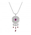Diamonds, rubies and gold necklace