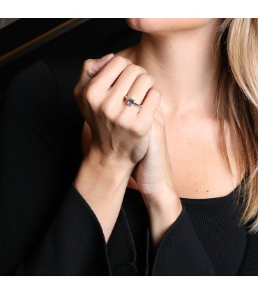 Bague solitaire or et diamant - Certificat GIA 1,23 ct I VVS2