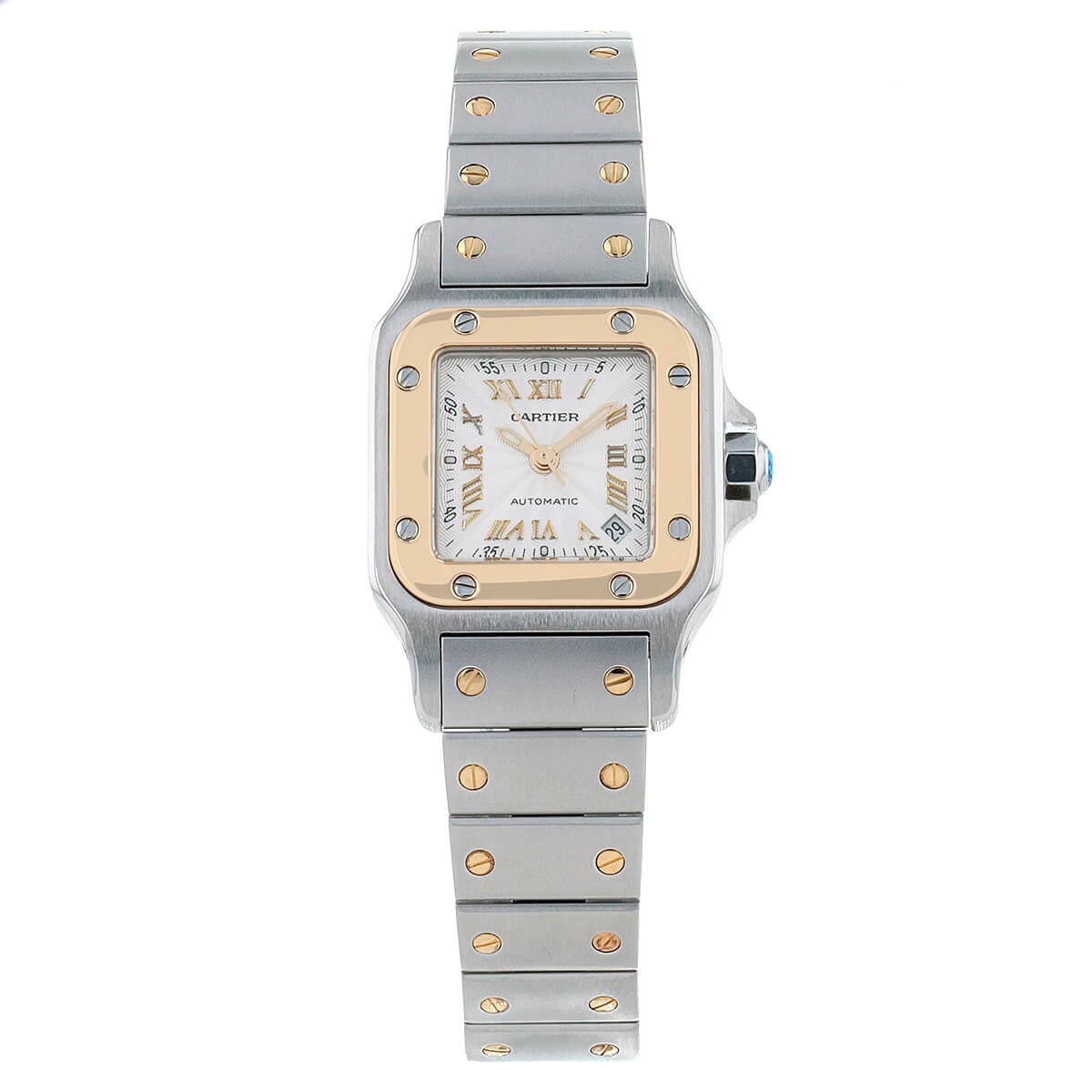 Cartier santos on sale steel gold