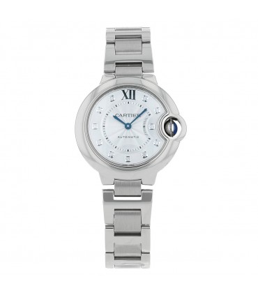 Cartier Ballon Bleu stainless steel and diamonds watch