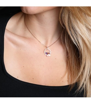 Chaumet Attrape-Moi Si Tu M’aimes diamonds, amethyst, garnet, pink opal and gold necklace