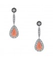 Boucles d’oreilles or, diamants et corail