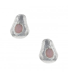 Lalaounis pink quartz and silver earrings