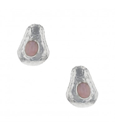 Lalaounis pink quartz and silver earrings