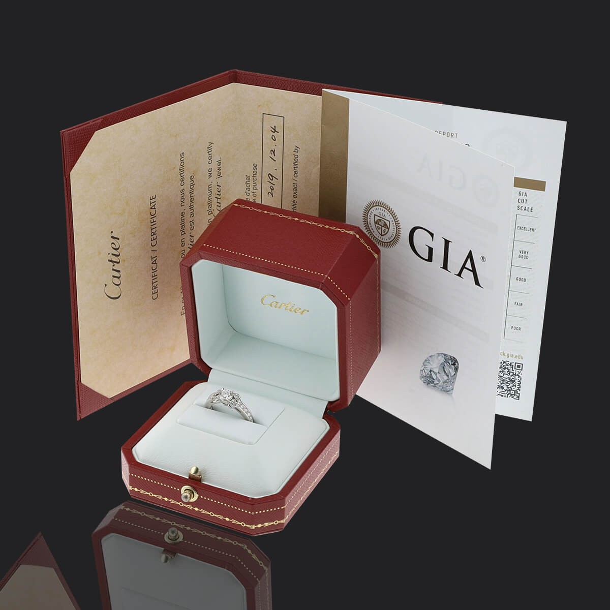 Bague Cartier Ballerine Certificat GIA 0 50 ct H VVS1