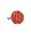 Garnazelle Rose coral, diamonds and 18k gold ring