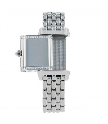 Jaeger Lecoultre Reverso stainless steel and diamonds watch