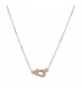 Fred Force 10 diamonds and gold small model necklace