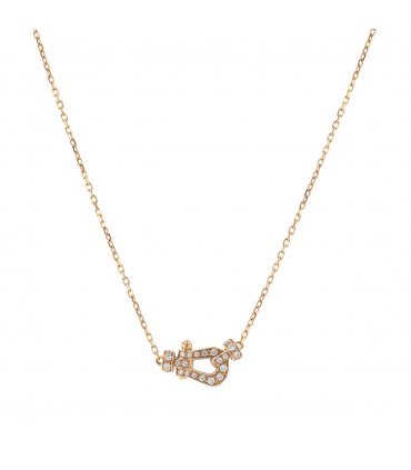 Fred Force 10 diamonds and gold small model necklace