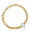 Diamonds, aquamarine and gold necklace
