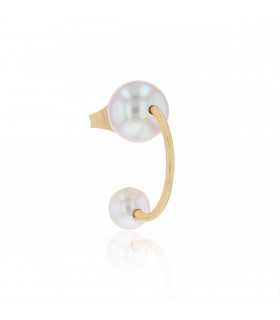 Gena X Mikaël Dan Perle Créole cultured pearls and gold earring