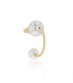 Gena X Mikaël Dan Perle Créole cultured pearls and gold earring