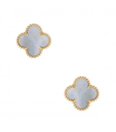 Van Cleef & Arpels Vintage Alhambra mother of pearl and gold earrings